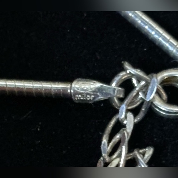 Milor sterling silver beaded necklace C223 - Picture 2 of 3